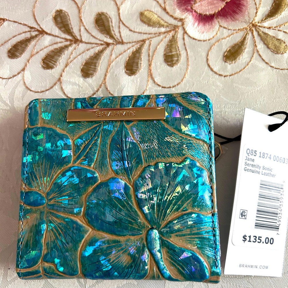 Brahmin Serenity Sonic Iridescent Jane Wallet-BNWT